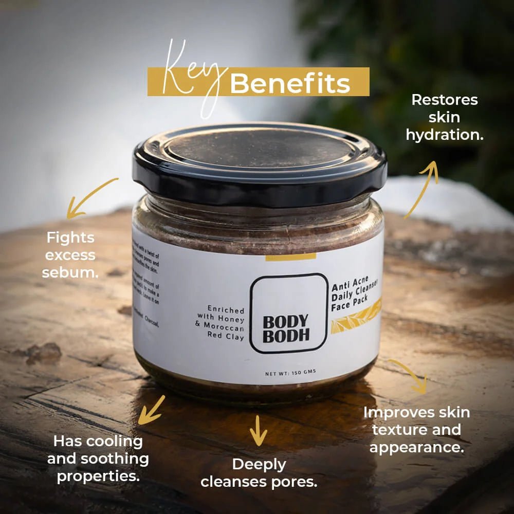 Anti Acne Daily Cleanser | Face Pack (Enriched with Ho)ney & Moroccan Red Clay